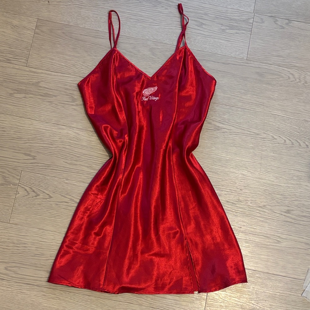 Detroit Red Wings Slip Dress NHL Red Satin